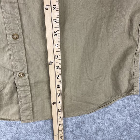 J Crew Oarsman Shirt Mens Medium Beige Button Up Cotton Twill Safari Outdoor NEW - Picture 9 of 14